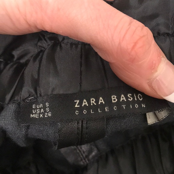 Zara Faux Leather Lace trim Skirt - Picture 7 of 8